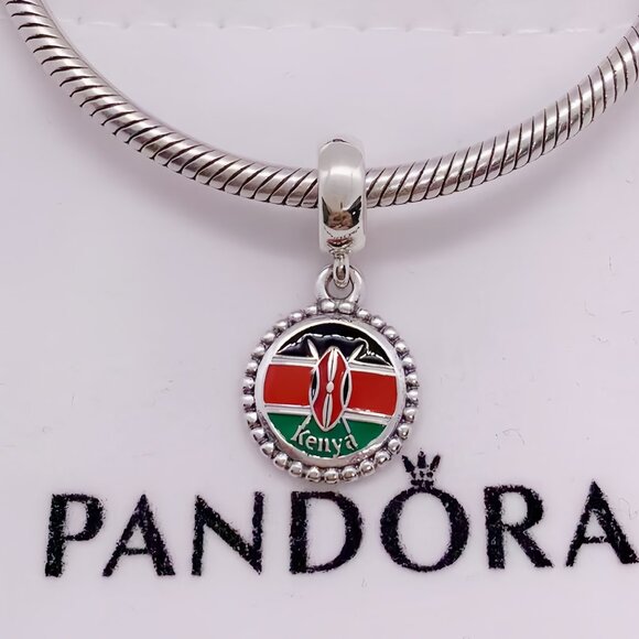 Pandora Kenya Flag  Dangle Charm - Picture 1 of 4